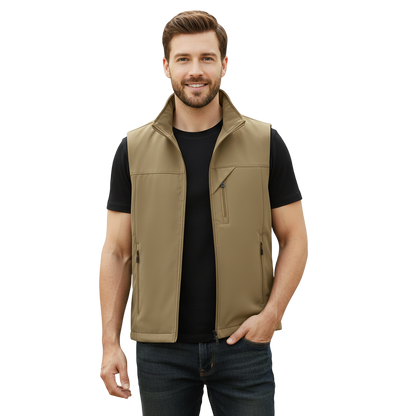 Chaleco Casual con Cuello en V para Hombre - Con Cierre y Bolsillos | Ligero para Capas