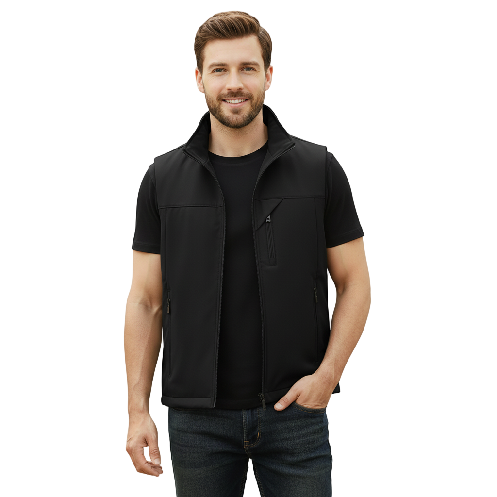 Chaleco Casual con Cuello en V para Hombre - Con Cierre y Bolsillos | Ligero para Capas