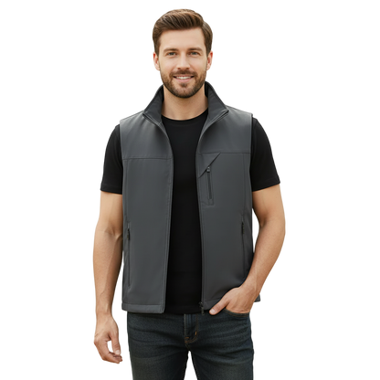 Chaleco Casual con Cuello en V para Hombre - Con Cierre y Bolsillos | Ligero para Capas