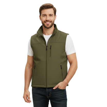 Chaleco Casual con Cuello en V para Hombre - Con Cierre y Bolsillos | Ligero para Capas