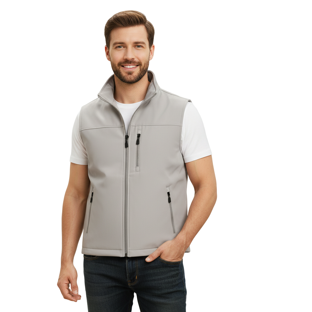 Chaleco Casual con Cuello en V para Hombre - Con Cierre y Bolsillos | Ligero para Capas