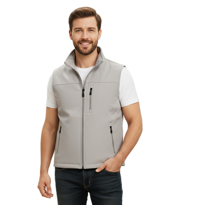 Chaleco Casual con Cuello en V para Hombre - Con Cierre y Bolsillos | Ligero para Capas