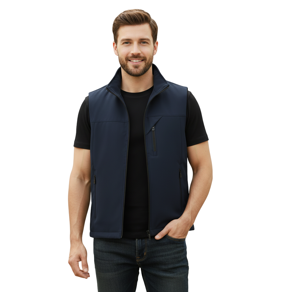 Chaleco Casual con Cuello en V para Hombre - Con Cierre y Bolsillos | Ligero para Capas