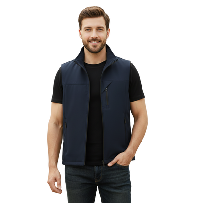 Chaleco Casual con Cuello en V para Hombre - Con Cierre y Bolsillos | Ligero para Capas