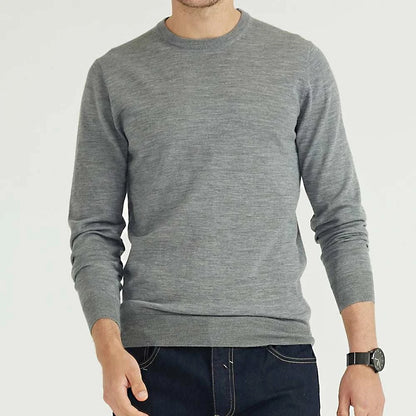 Suéter Pullover Premium de Lana Merino para Hombre - Cuello Redondo Invierno