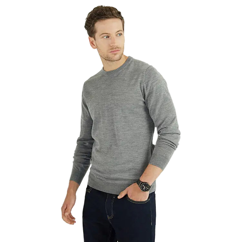 Suéter Pullover Premium de Lana Merino para Hombre - Cuello Redondo Invierno