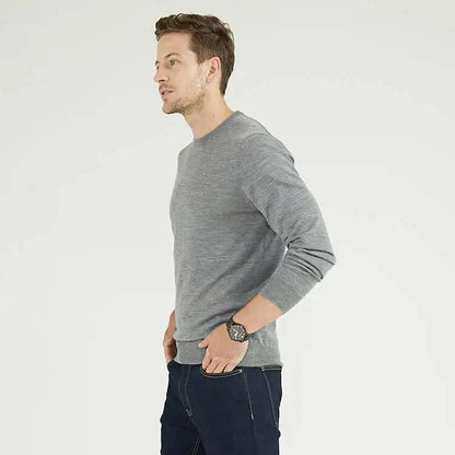 Suéter Pullover Premium de Lana Merino para Hombre - Cuello Redondo Invierno
