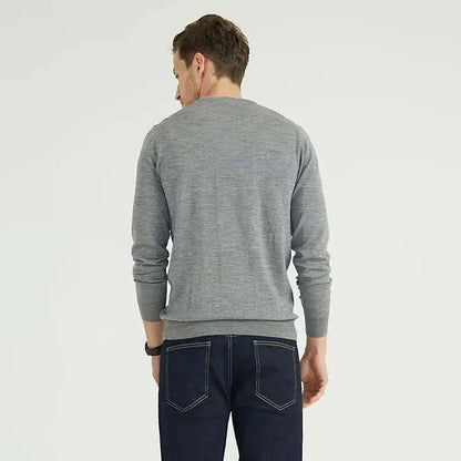 Suéter Pullover Premium de Lana Merino para Hombre - Cuello Redondo Invierno